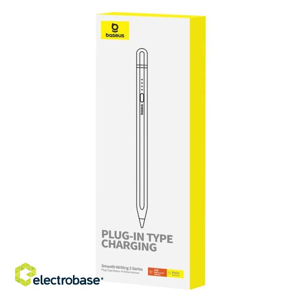 Active stylus Baseus Smooth Writing Series with plug-in charging, lightning (White) фото 3