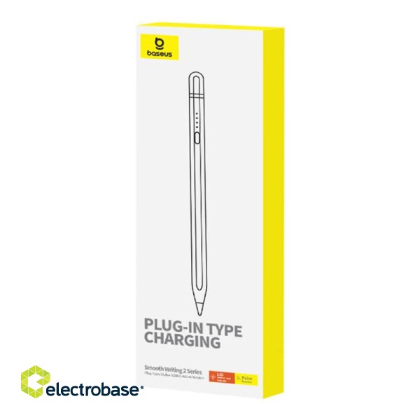 Active stylus Baseus Smooth Writing Series with plug-in charging USB-C (White) фото 4