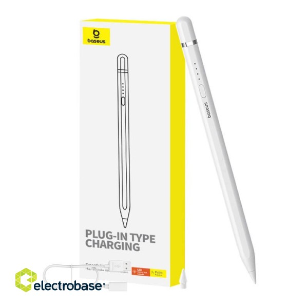 Active stylus Baseus Smooth Writing Series with plug-in charging USB-C (White) фото 5