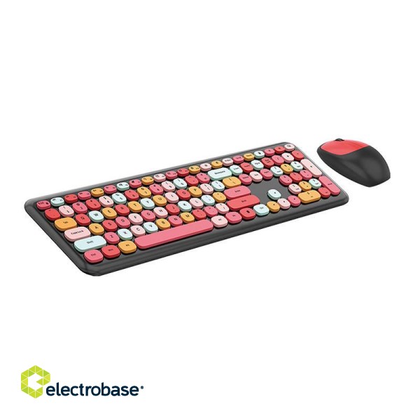 Wireless keyboard + mouse set MOFII 666 2.4G (Black&Red) фото 2