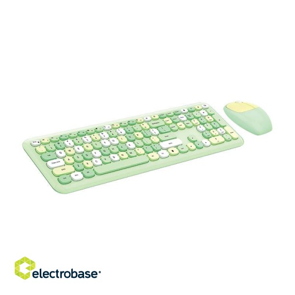 Wireless keyboard + mouse set MOFII 666 2.4G (Green) image 1