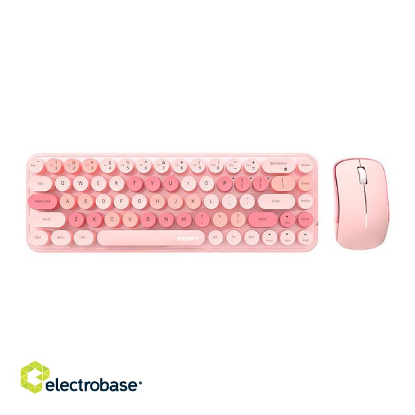 Wireless keyboard + mouse set MOFII Bean 2.4G (Pink)