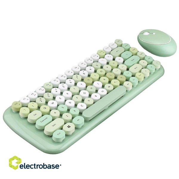 Wireless keyboard + mouse set MOFII Candy 2.4G (Green) image 2