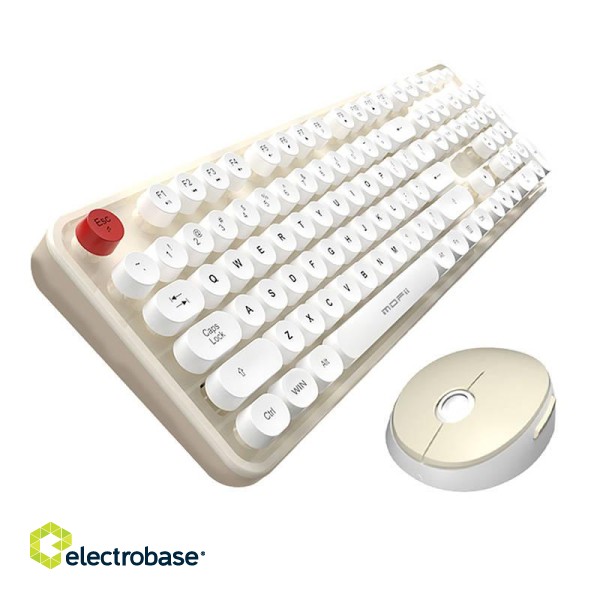 Wireless keyboard + mouse set MOFII Sweet 2.4G (White-Beige