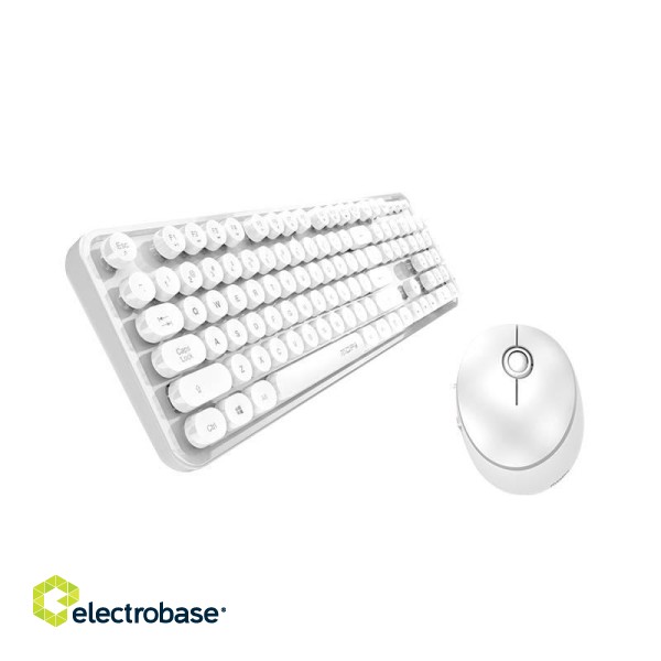 Wireless keyboard + mouse set MOFII Sweet 2.4G (white) image 1