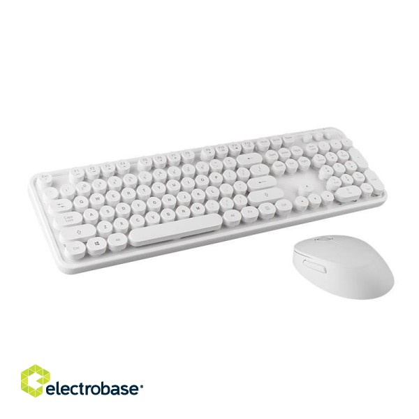 Wireless keyboard + mouse set MOFII Sweet 2.4G (white) image 2
