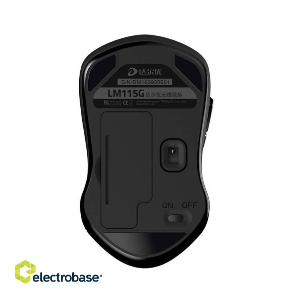 Wireless mouse Dareu LM115G 2.4G 800-1600 DPI (black) image 4