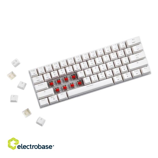 Wireless Mechanical keyboard Motospeed SK62 White (red switch) image 6