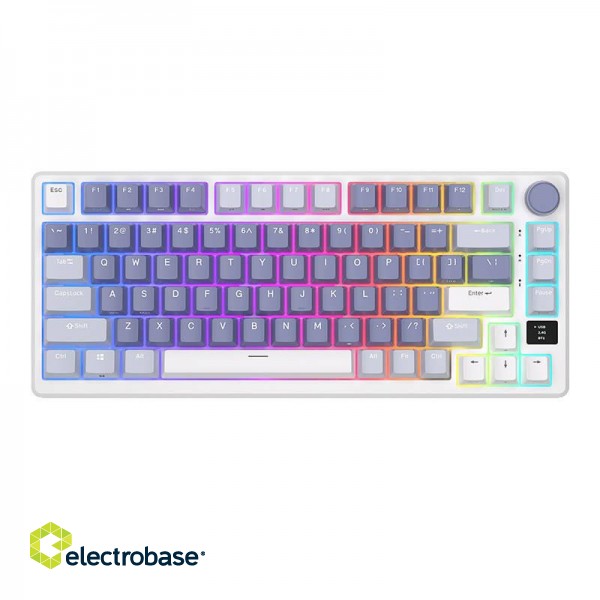 Wireless mechanical keyboard Royal Kludge RKM75 RGB, Silver switch (blue) paveikslėlis 1