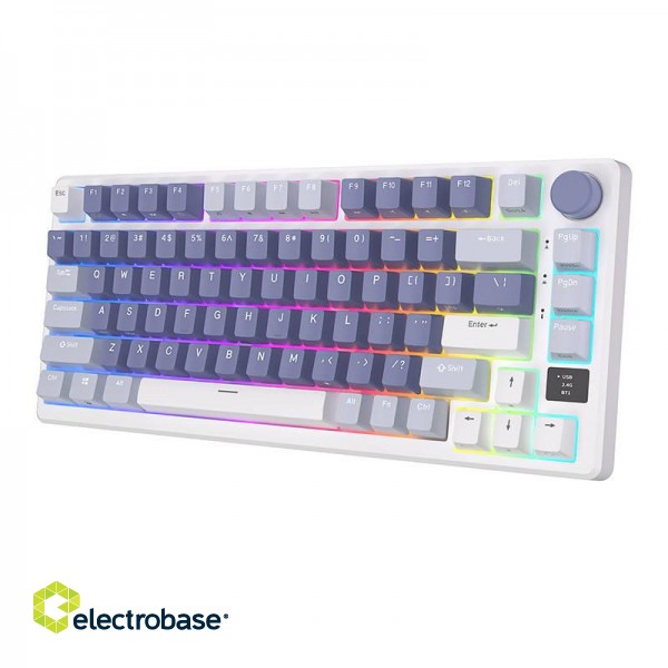 Wireless mechanical keyboard Royal Kludge RKM75 RGB, Silver switch (blue) image 3