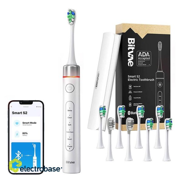 Sonic toothbrush with app, tips set and travel etui S2 (white)