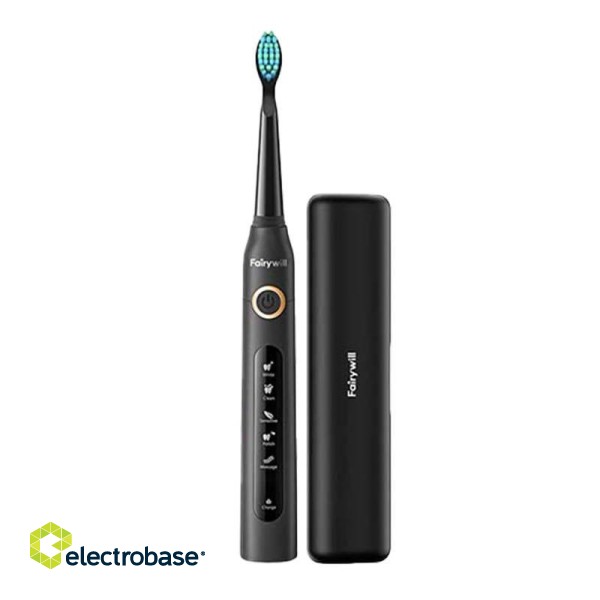 Sonic toothbrush with head set and case FairyWill FW-507 Plus (Black) image 2