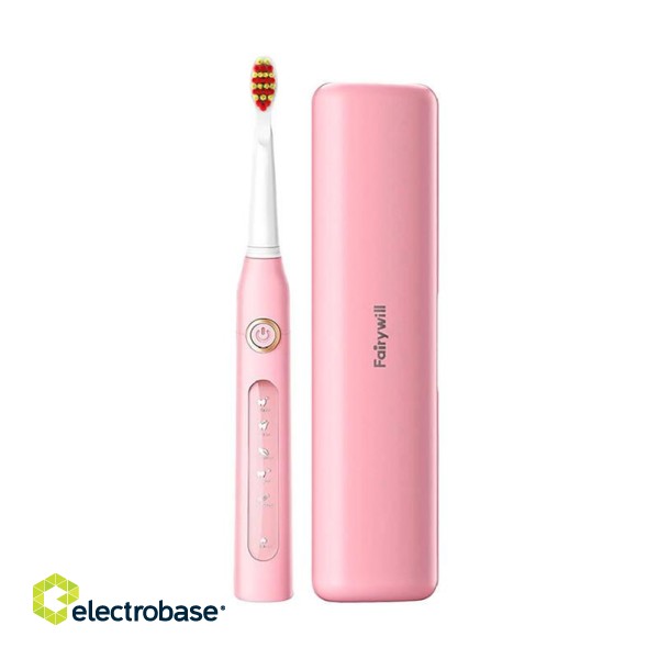 Sonic toothbrush with head set and case FairyWill FW-507 Plus (pink) image 2