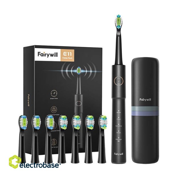 Sonic toothbrush with head set and case FairyWill FW-E11 (black) фото 1