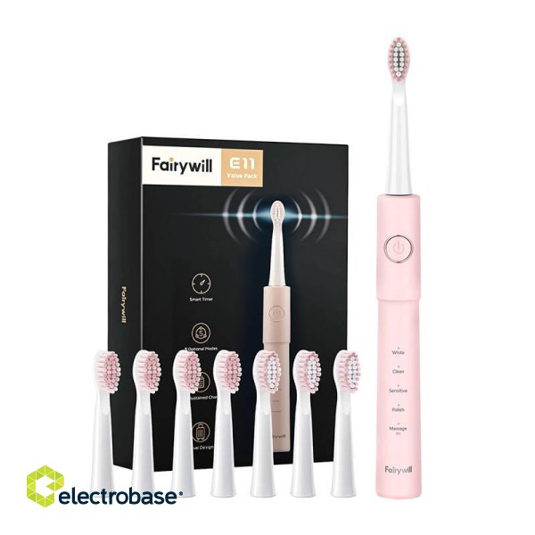 Sonic toothbrush with head set and case FairyWill FW-E11 (pink) фото 4