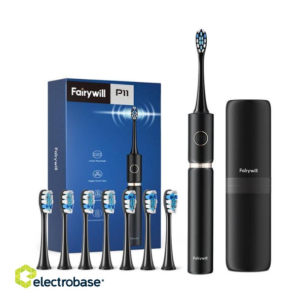 Sonic toothbrush with head set and case FairyWill FW-P11 (Black) фото 1