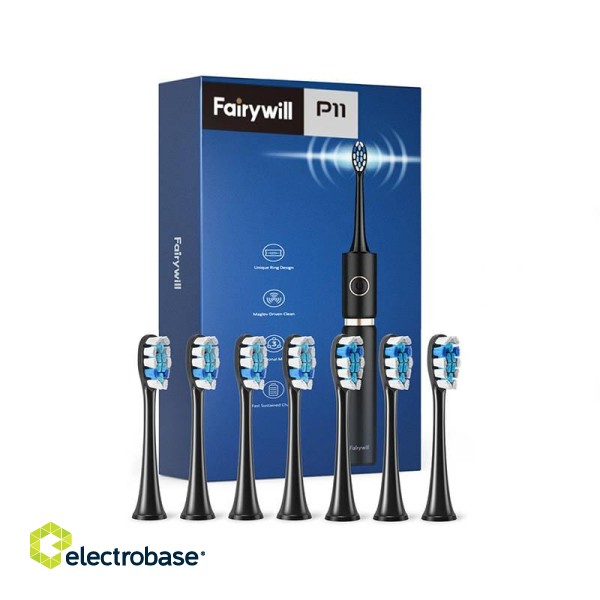 Sonic toothbrush with head set and case FairyWill FW-P11 (Black) фото 2