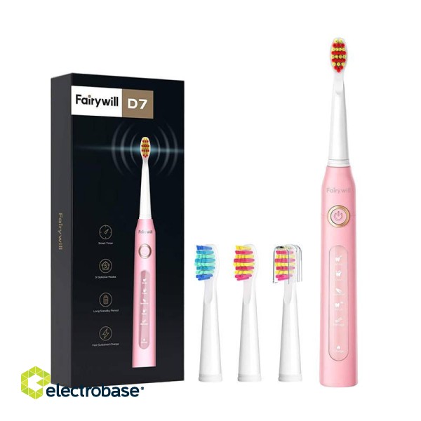 Sonic toothbrush with head set FairyWill FW507 (pink фото 1