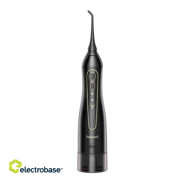 Sonic toothbrush with tip set and water fosser FairyWill FW-5020E + FW-E11 (black) image 2