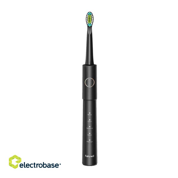 Sonic toothbrush with tip set and water fosser FairyWill FW-5020E + FW-E11 (black) image 3