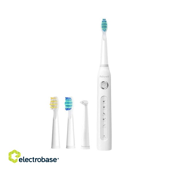 Sonic toothbrush with tip set and water fosser FairyWill FW-507+FW-5020E (white) image 2