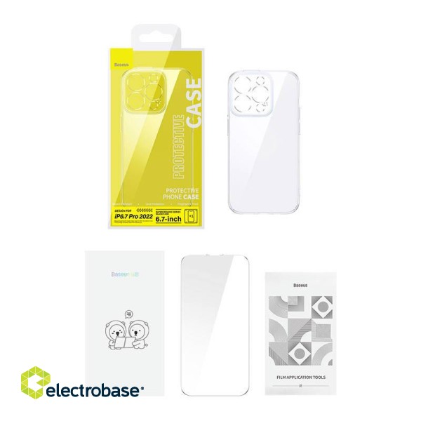 Baseus SuperCeramic Transparent Glass Case and Tempered Glass set for iPhone 14 Plus image 7