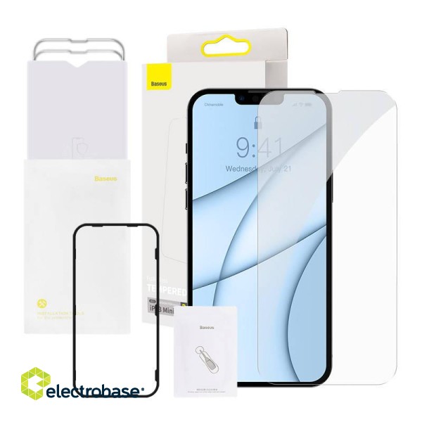 Baseus Tempered Glass 0.3mm for iPhone 13 Mini (2pcs) image 1