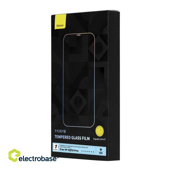 Tempered Glass Baseus 0.4mm Iphone 12/12 Pro  + cleaning kit image 8