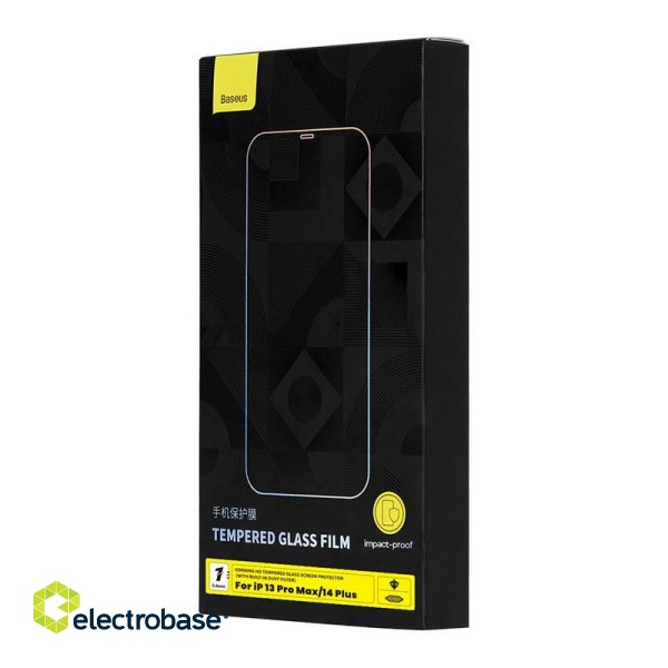 Tempered Glass Baseus 0.4mm Iphone 13 Pro Max/14 Plus + cleaning kit image 8
