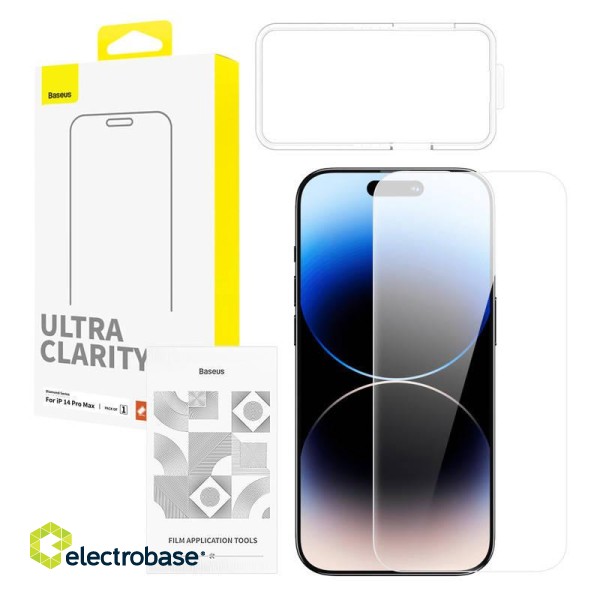 Tempered Glass screen protector  Baseus OS Diamond Series HD for Iphone 14 Pro Max (Clear) image 1