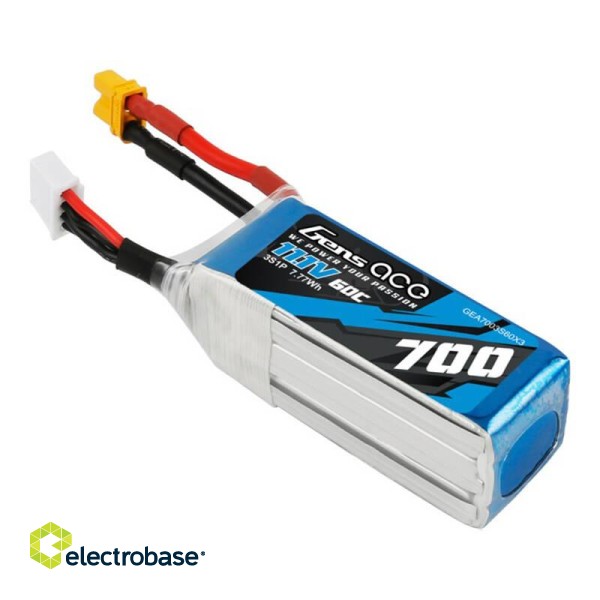 Gens ace 700mAh 11.1V 60C 3S1P Lipo Battery Pack image 3