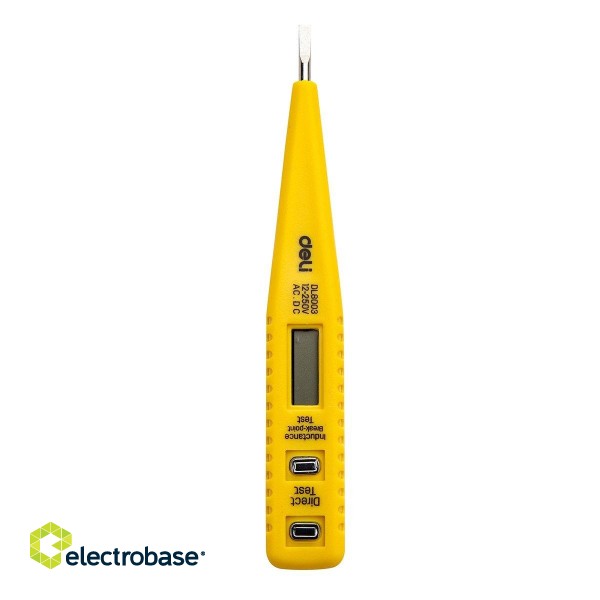 Voltage Tester 12-250V Deli Tools EDL8003 (yellow) фото 2