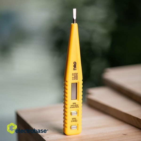 Voltage Tester 12-250V Deli Tools EDL8003 (yellow) image 4