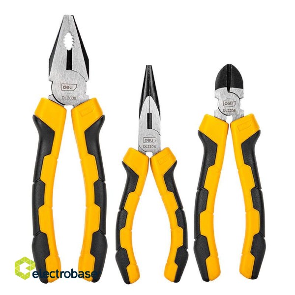 Universal pliers set Deli Tools EDL2008-3, 3 pcs фото 1