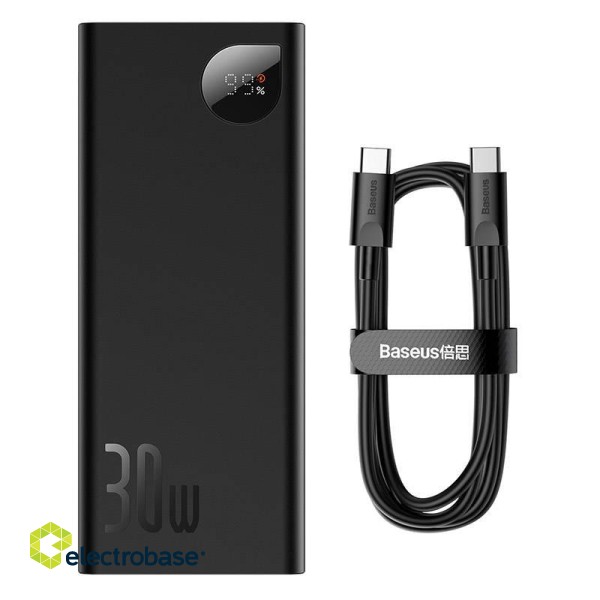 Powerbank Baseus Adaman Metal, 20000mAh, 2xUSB, USB-C 30W (black) paveikslėlis 3