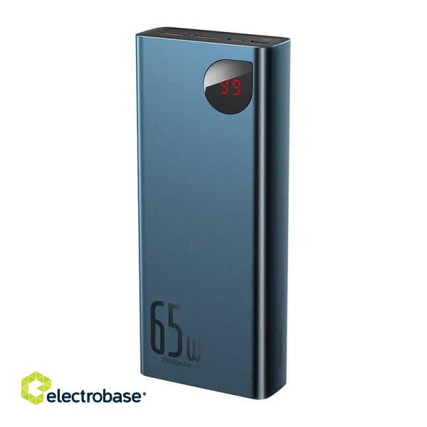 Powerbank Baseus Adaman Metal 20000mAh PD QC 3.0 65W 2xUSB + USB-C + micro USB (Blue) image 4