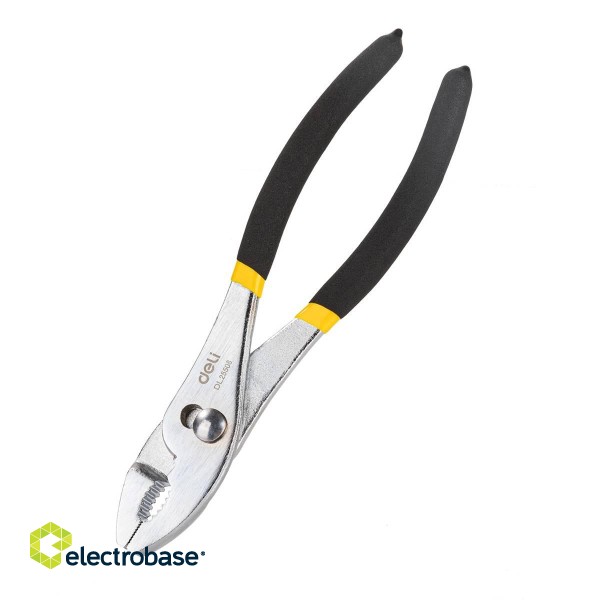 Slip Joint Pliers Deli Tools EDL25508 8'' (black&yellow) image 1