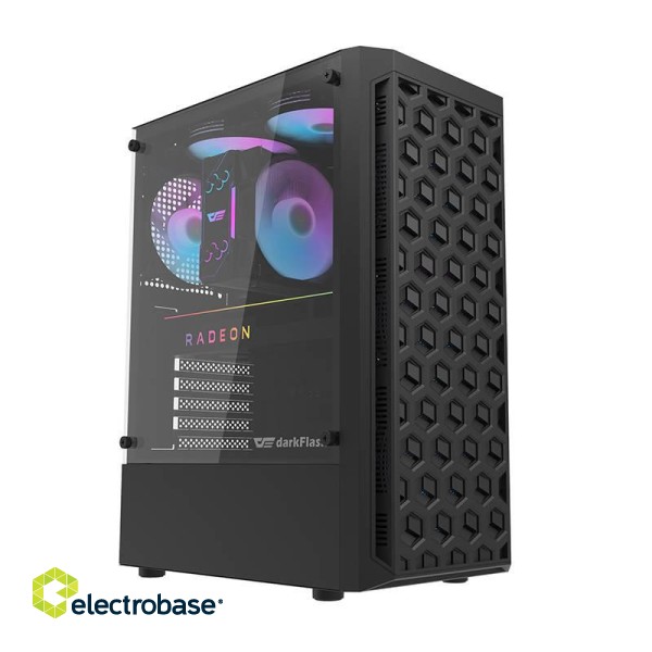 Computer Case Darkflash DK300M Micro-ATX with 3 fans (Black) фото 7