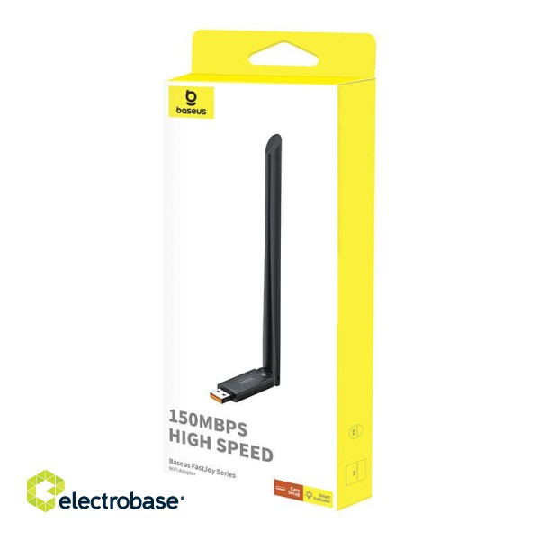 Baseus FastJoy adapter Wi-Fi with antenna, 150Mbps (black) image 7