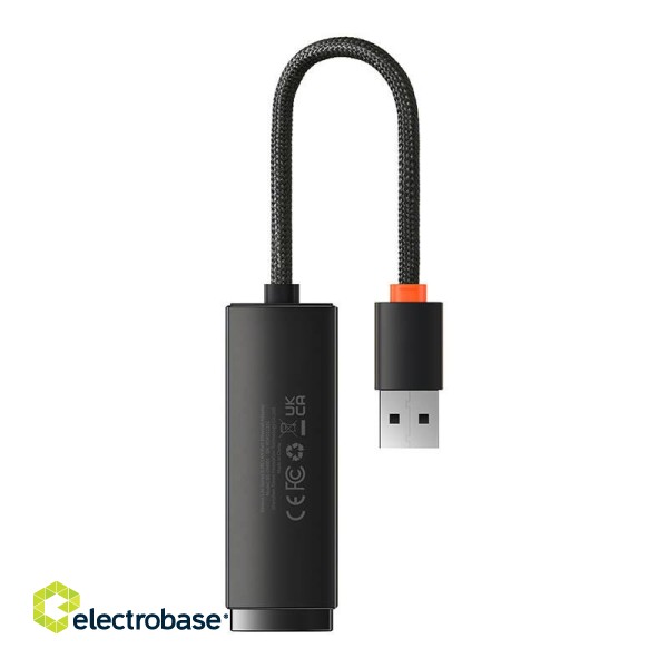 Baseus Lite Series USB to RJ45 network adapter, 100Mbps (black) paveikslėlis 2