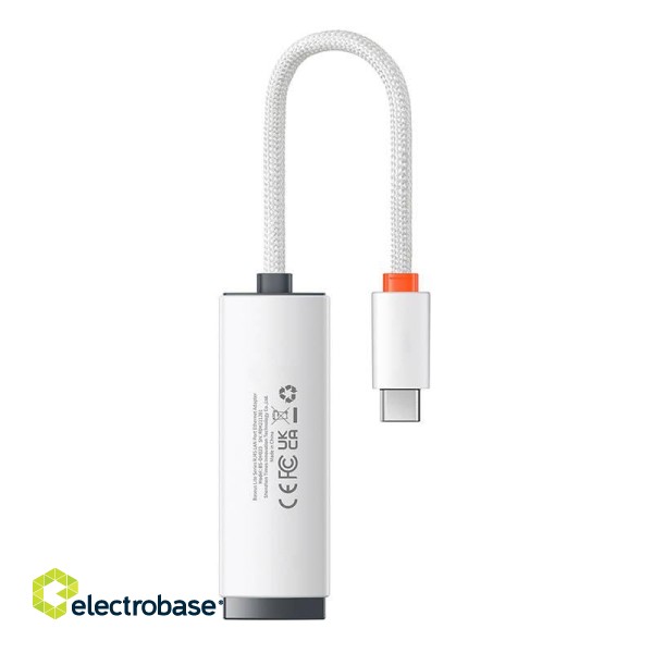 Network adapter Baseus Lite Series USB-C to RJ45 (white) image 3