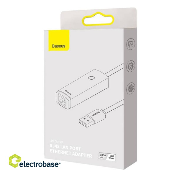 Network adapter Baseus Lite Series USB-C to RJ45 (white) image 8