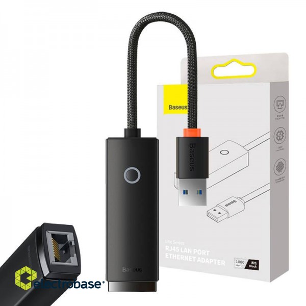 Network adapter Baseus Lite Series USB to RJ45 (black) image 1