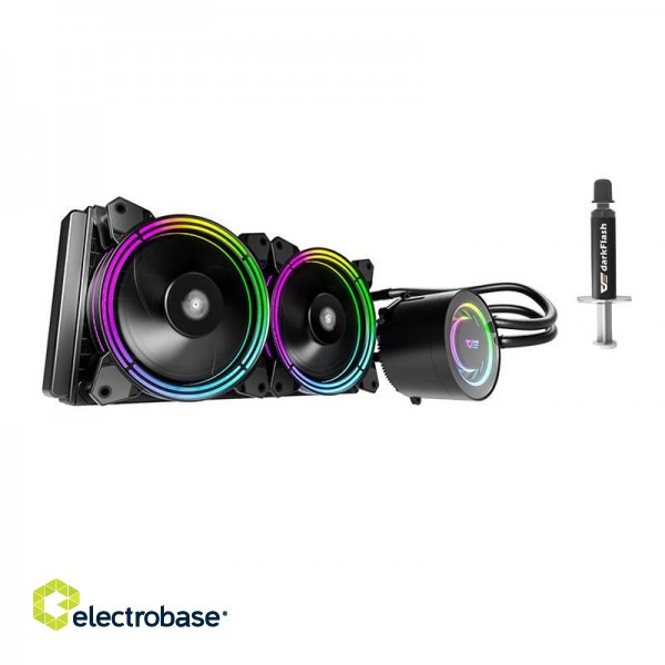 PC Water Cooling AiO Darkflash TR240 RGB 2x 120x120 (black) image 7