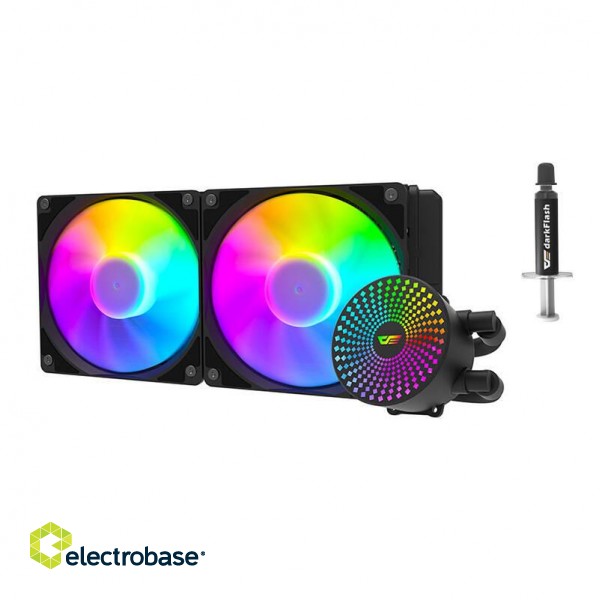 Water Cooling Darkflash DC240 ARGB 2x 120x120 PC 2x 120x120 (Black) paveikslėlis 7