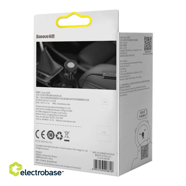 Baseus Enjoy Car Wireless MP3 Charger, Bluetooth 5.0, microSD, AUX (black) image 9