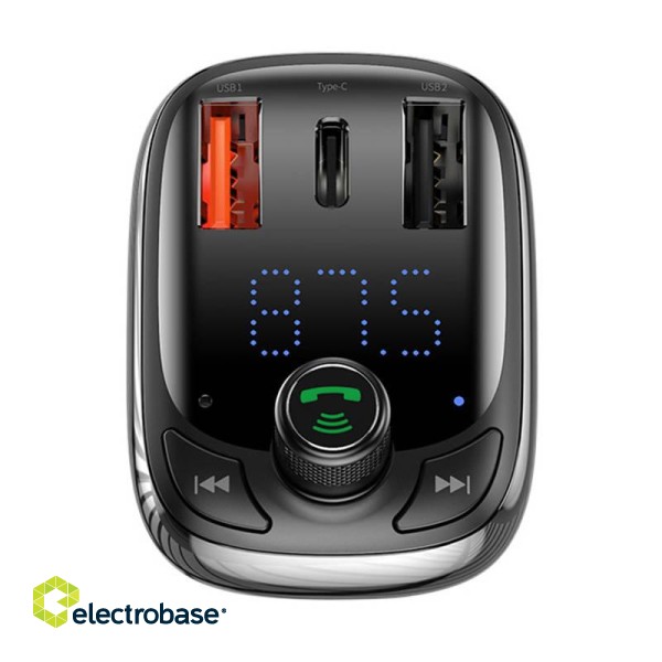 Car Bluetooth MP3 Player Baseus T Shaped S-13 Black OS image 4