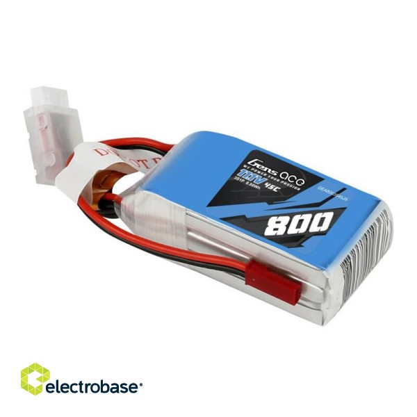 Battery GensAce LiPo 800mAh 11.1V 45C 3S1P image 2