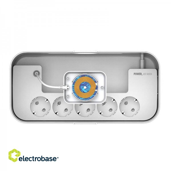 LDNIO SN5311W Management power strip box with wireless charger 5AC 3USB 2M paveikslėlis 3