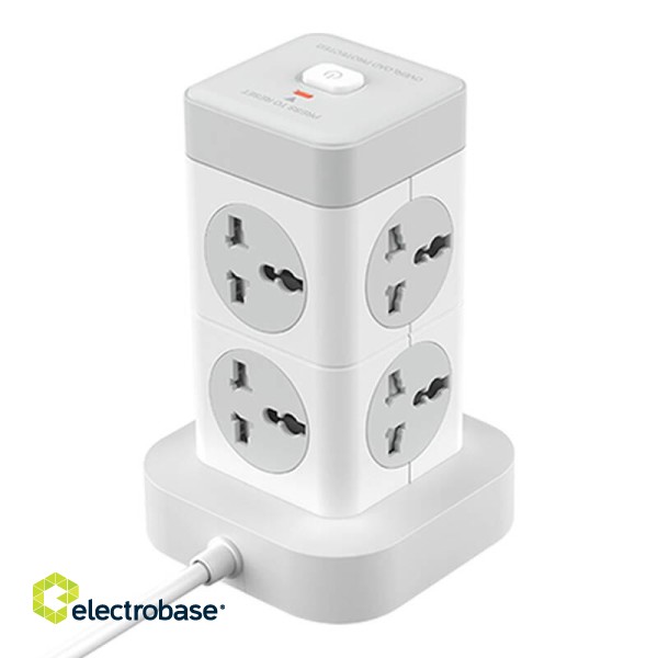 Power strip XO WL21 8x AC sockets, 3x USB-A, 1x USB-C (white) image 2